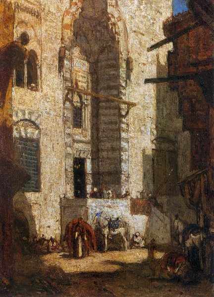 Mosque at Cairo by Marius Bauer - Hand-Painted Oil Painting Reproduction