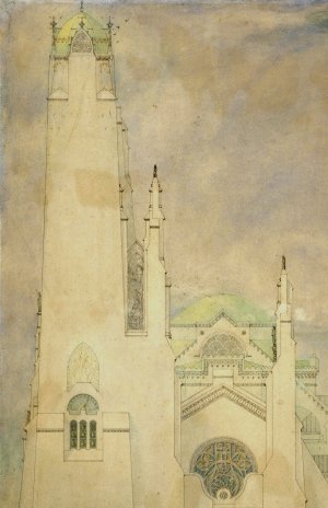 Ontwerp voor een kerk Oil painting by Marius Bauer