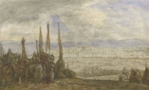 Turks leger voor Jeruzalem by Marius Bauer Oil Painting
