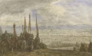Turks leger voor Jeruzalem by Marius Bauer Oil Painting
