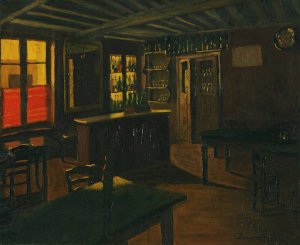 Drinking Room At The La Croix-Vert In Moret by Marius Borgeaud Oil Painting