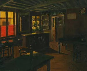 Drinking Room At The La Croix-Vert In Moret by Marius Borgeaud Oil Painting