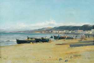 The District Of The Agfa Train Station, Seen From The Tivoli Beach, Algiers Oil painting by Marius Reynaud