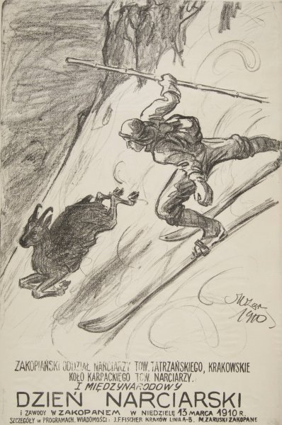 Main Product Photo of I Miedzynarodowy Dzien Narciarski i Zawody w Zakopanem  Painting by Mariusz Zaruski