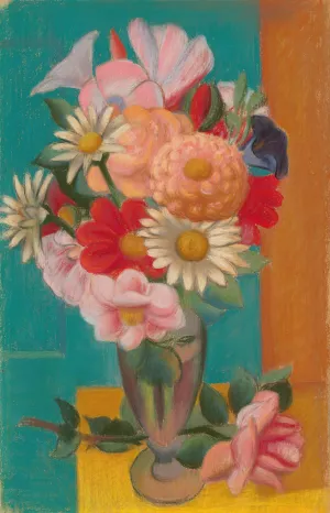 Flowers in a Vase by Mark Gertler Oil Painting