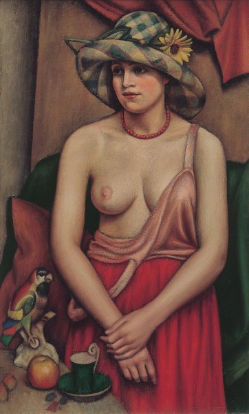 Main Product Photo of The straw hat  Painting by Mark Gertler