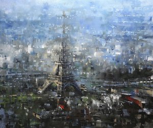 Blue Paris Oil painting by Mark Lague