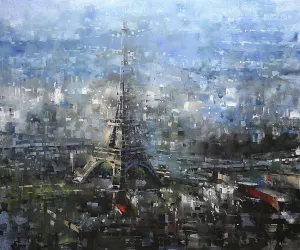 Blue Paris by Mark Lague Oil Painting