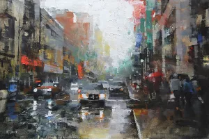 Montreal Rain by Mark Lague Oil Painting