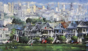 Painted Ladies by Mark Lague Oil Painting