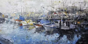 San Francisco Wharf by Mark Lague Oil Painting