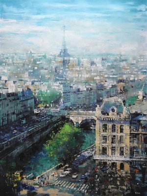 Tower In The Distance Oil painting by Mark Lague