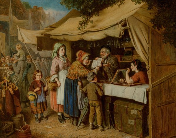 The eyeglass seller by Mark William Langlois - Hand-Painted Oil Painting Reproduction