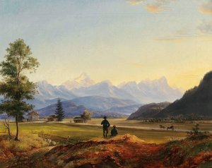 A Vew of Triglav and Mittagskogel by Markus Pernhart Oil Painting