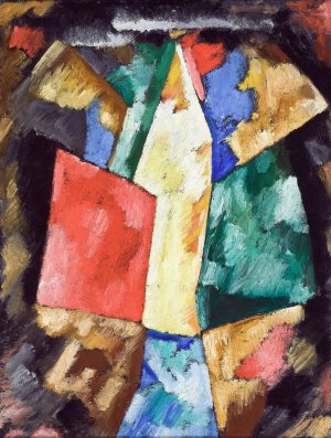 Abstraction, Blue, Yellow and Green by Marsden Hartley Oil Painting