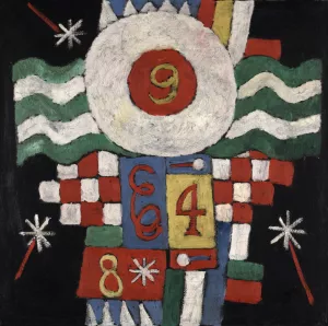 Collection of Numbers, Designs and Letters Seen by Me at the Beginning of the War in Berlin-Military in Nature by Marsden Hartley Oil Painting