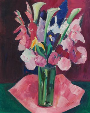Flowers In A Vase Oil painting by Marsden Hartley