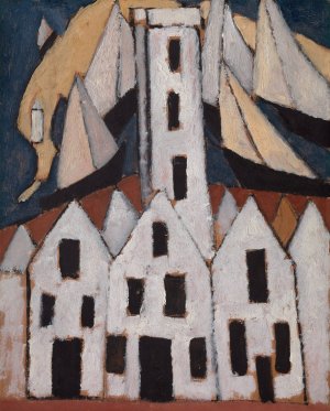 Movement No. 5, Provincetown Houses by Marsden Hartley Oil Painting