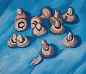 Mushrooms on a Blue Background by Marsden Hartley Oil Painting