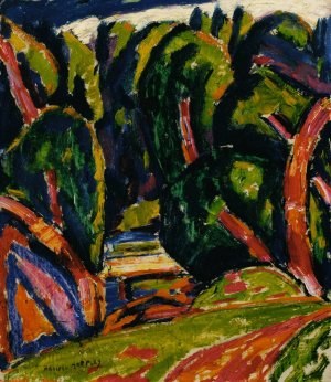 Red Tree Oil painting by Marsden Hartley