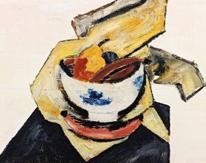 Still Life With White Bowl by Marsden Hartley Oil Painting
