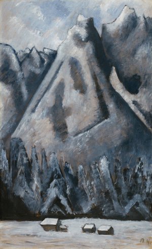 Waxenstein Peaks, Garmisch-Partenkirchen by Marsden Hartley Oil Painting
