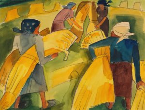 Frauen bei der Ernte by Martel Schwichtenberg Oil Painting