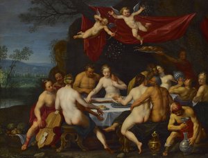 The Wedding Feast Of Bacchus And Ariadne by Marten Pepijn Oil Painting
