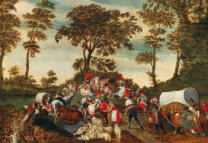 An Allegory of the Mystery of human life by Marten Van Cleve Oil Painting
