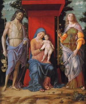 Virgin and Child with the Magdalene and St John the Baptist Oil painting by Marten Van Valckenborch I
