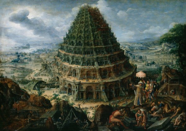 The Tower of Babel  by Marten Van Valckenborch - Hand-Painted Oil Painting Reproduction