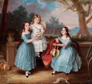Georgina, Emily and Augusta Rose by Martha Berkeley Oil Painting