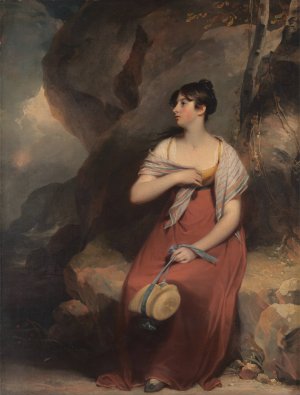 A Woman in a Landscape by Martin Archer Shee Oil Painting