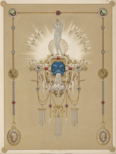 Main Product Photo of Die Perle; Entworfen U. Gez. V. Martin Gerlach.  Painting by Martin Gerlach