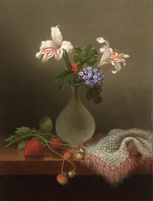 A Vase of Corn Lilies and Heliotrope by Martin Johnson Heade Oil Painting
