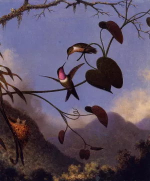 Amethyst Woodstar Oil painting by Martin Johnson Heade