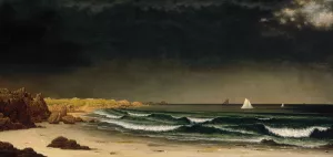 Approaching Storm- Beach near Newport by Martin Johnson Heade Oil Painting