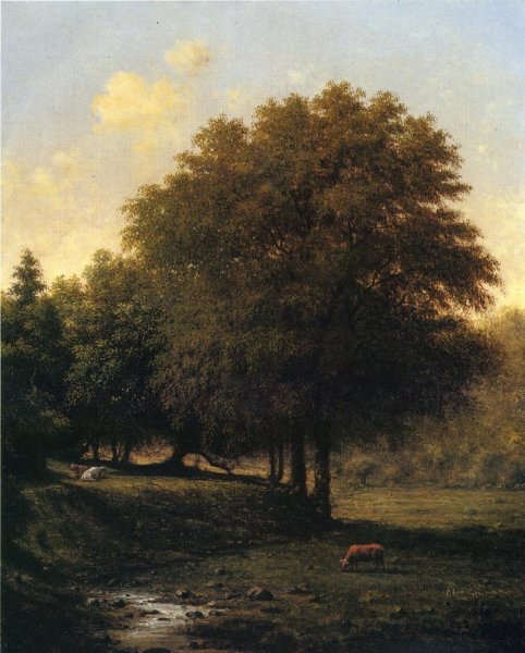 Cows in a Landscape by Martin Johnson Heade - Hand-Painted Oil Painting Reproduction