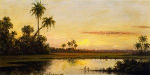 Florida River Scene by Martin Johnson Heade Oil Painting