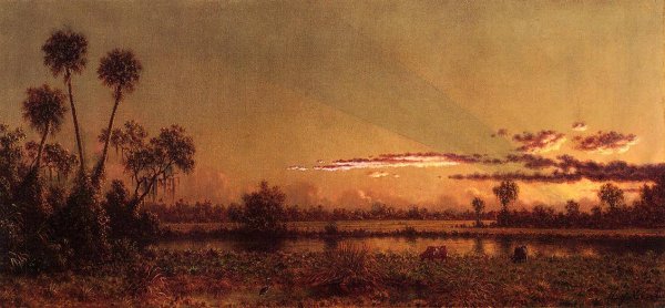 Florida Sunset by Martin Johnson Heade - Hand-Painted Oil Painting Reproduction