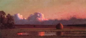 Haystacks painting by Martin Johnson Heade