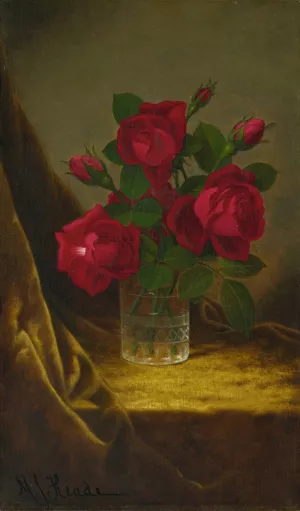 Jacqueminot Roses by Martin Johnson Heade Oil Painting