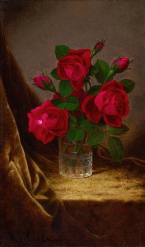 Jacqueminot Roses by Martin Johnson Heade Oil Painting