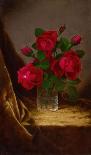 Jacqueminot Roses by Martin Johnson Heade Oil Painting