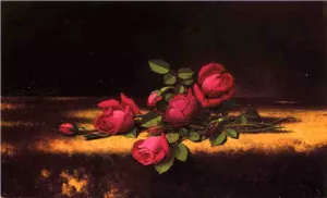 Jaqueminot Roses by Martin Johnson Heade Oil Painting