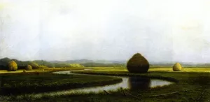 Marsh Haystacks by Martin Johnson Heade Oil Painting
