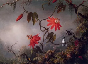 Passion Flowers and Hummingbirds Oil painting by Martin Johnson Heade