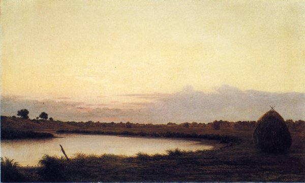 Quiet River at Dusk by Martin Johnson Heade - Hand-Painted Oil Painting Reproduction