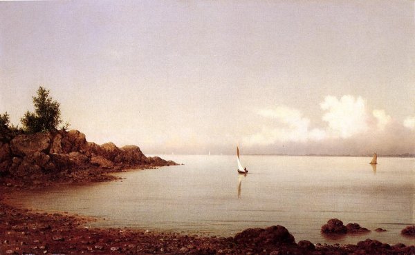 Rocky Shore by Martin Johnson Heade - Hand-Painted Oil Painting Reproduction