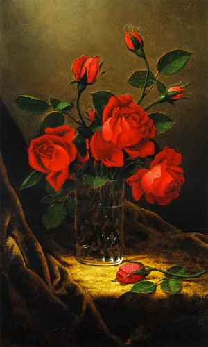 Roses by Martin Johnson Heade Oil Painting